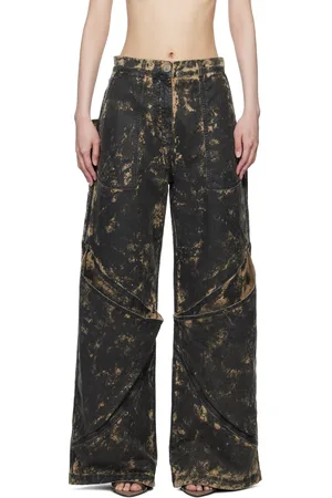 The Attico Black & Beige Long Jeans