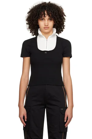 Kijun Black Square Half-Zip Polo