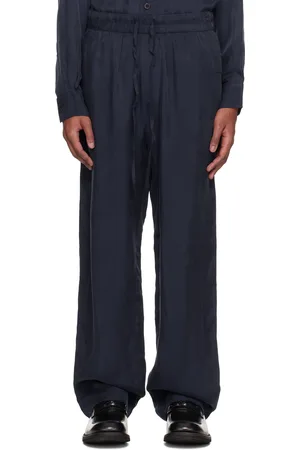 Rohe Navy Fluid Drawcord Trousers