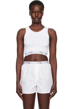 HOMMEGIRLS White Logo Cropped Tank Top