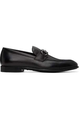 Salvatore Ferragamo Black Gancini Ornament Loafers
