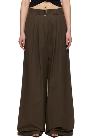MAGDA BUTRYM Brown Belted Relaxed Cotton Trousers