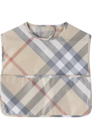 Burberry Baby Beige Check Cotton Bib