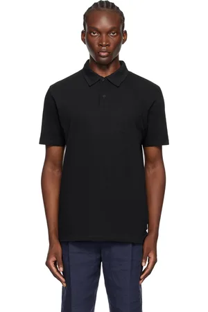 Sunspel Black Riviera Polo