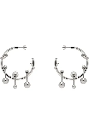 Justine Clenquet Silver Neve Crystal Earrings