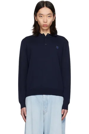 Maison Kitsuné Navy Bold Fox Head Polo