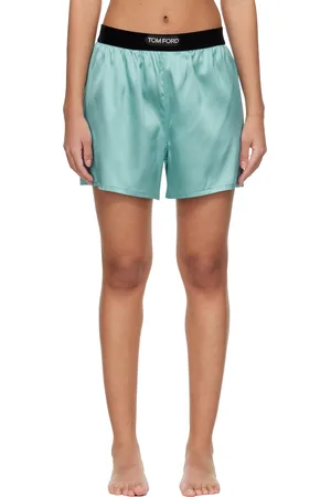 Tom Ford Blue Stretch Silk Satin Boxer Shorts