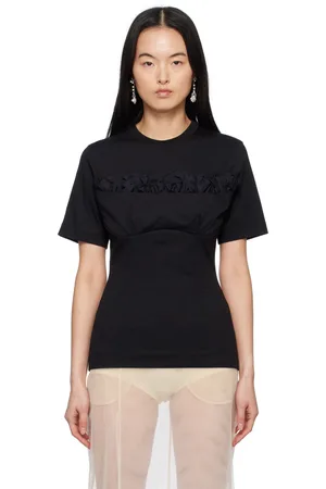 Simone Rocha Black Balconette Bust Detail T-shirt