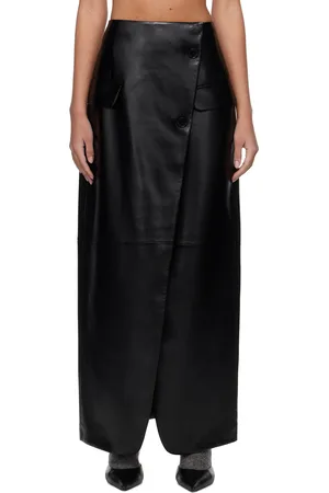 The Frankie Shop Black Nan Faux-Leather Maxi Skirt