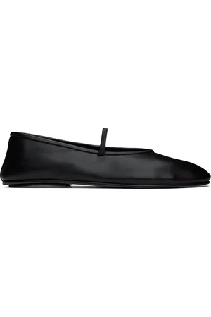 The Row Black Elastic Ballerina Flats