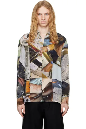 Serapis Multicolor Magos Grid Silk Shirt