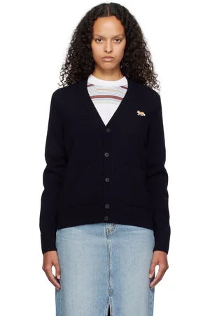 Maison Kitsuné Navy Baby Fox Patch Boxy Cardigan