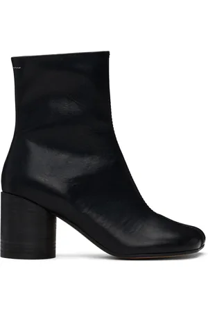 Maison Margiela Black Stitch-Out Leather Ankle Boots