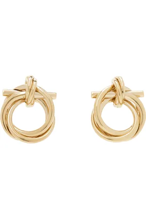 Salvatore Ferragamo Gold Twisted Gancini Earrings