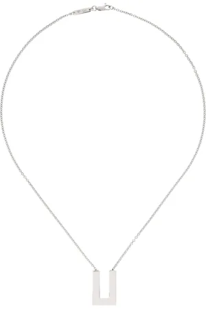 TOM WOOD Silver Square Pendant Necklace