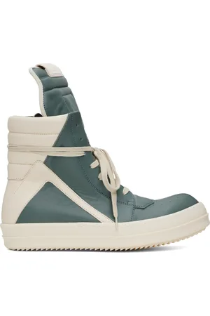 Rick Owens Blue & Off-White Hollywood Geobasket Sneakers