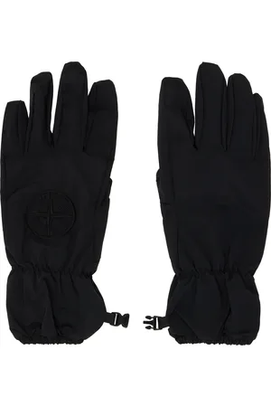 Stone Island Black Embroidered Gloves