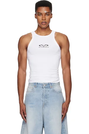 Vetements White Oval Logo Tank Top