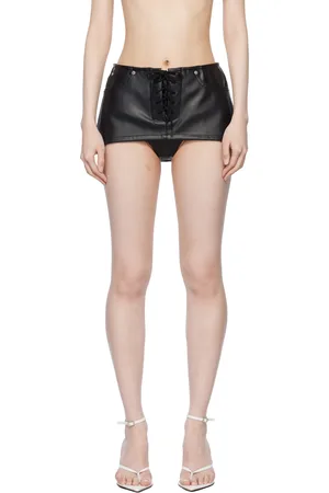 pushBUTTON Black Lace Up Detail Skort