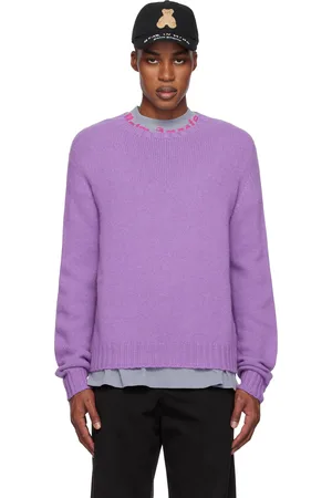 Palm Angels Purple Curved Logo Sweater