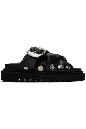 TOGA VIRILIS Black Soft Leather Sandals