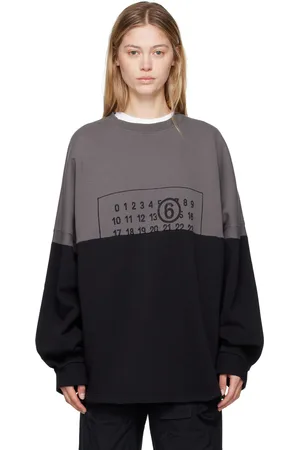Maison Margiela Gray & Black Printed Logo Sweatshirt