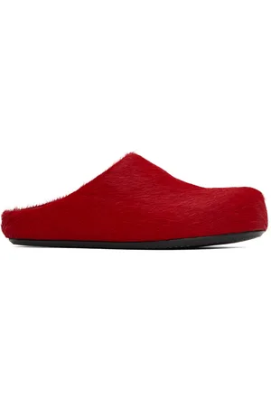 Marni Red Fussbett Sabot Slip-on Loafers
