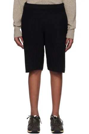 Issey Miyake Black Rustic Knit Shorts