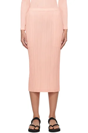 PLEATS PLEASE ISSEY MIYAKE Pink Monthly Colors October Maxi Skirt