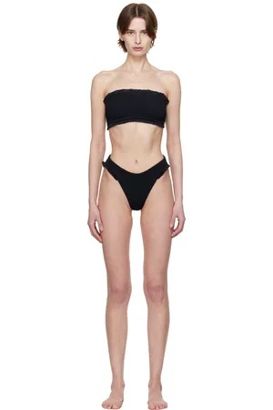 Hunza G Black Tracey Frill Bikini