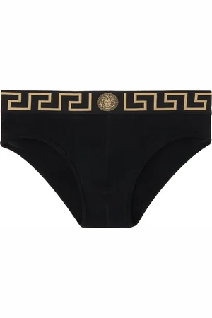 VERSACE Black Greca Border Briefs