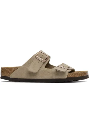 Birkenstock Taupe Narrow Arizona Soft Footbed Sandals