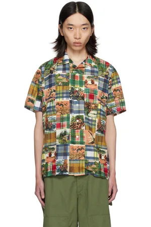 Beams Multicolor Patchwork Print Shirt