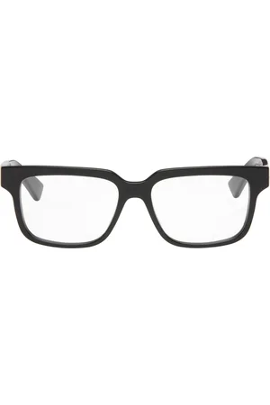 Bottega Veneta Black Soft Recycled Acetate Square Glasses