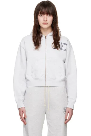 Sporty & Rich Gray Varsity Crest Hoodie