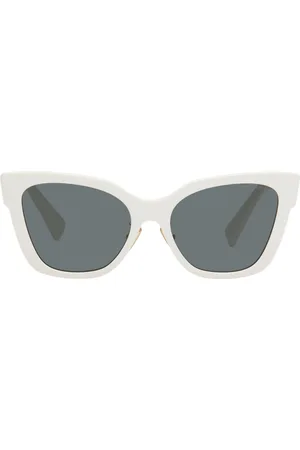 Miu Miu White Cat Eye Acetate Sunglasses