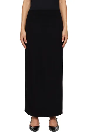Leset Black Rio Side Slit Maxi Skirt