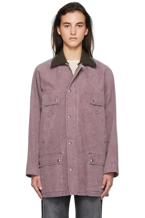 Auralee Purple Washed Organic Canvas Hunting Jacket