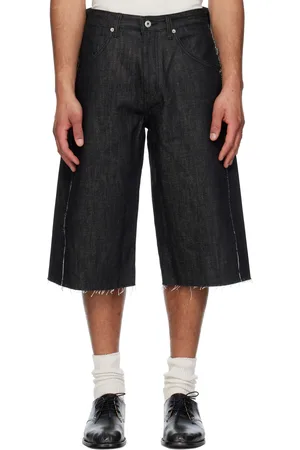 Coor Black Raw Cut Engineer Denim Bermuda Shorts