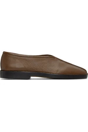 LEMAIRE Brown Flat Piped Slippers