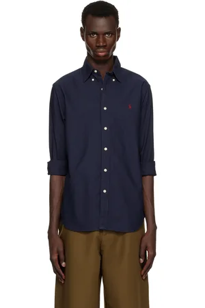 Ralph Lauren Navy Classic Fit Garment-Dyed Oxford Shirt