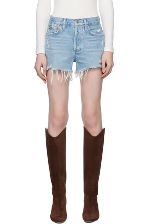 AGOLDE Blue Parker Vintage Cut Off Denim Short