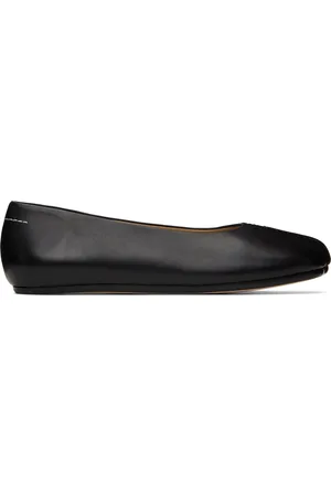 Maison Margiela Black Leather Anatomic Ballerina Flats