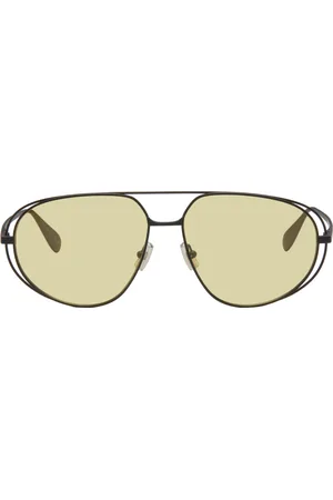Bottega Veneta Black & Yellow Classic Aviator Sunglasses