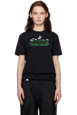 Burberry Black Daisy Logo Cotton T-shirt