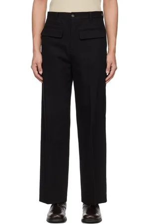 lesugiatelier Black Cotton Twill Trousers