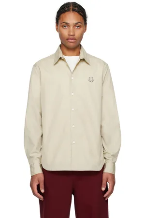 Maison Kitsuné Beige Bold Fox Head Relaxed Shirt