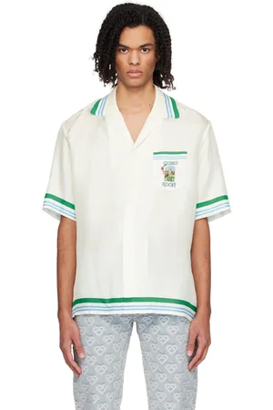 Casablanca White Knitted Collar Shirt
