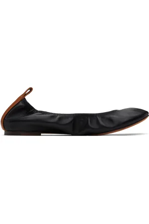 Lanvin Black Leather Ballerina Flats
