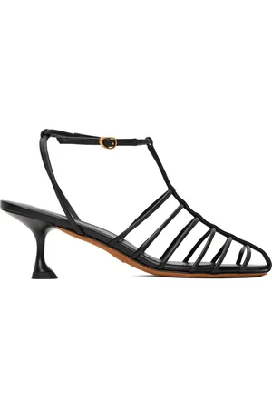 Proenza Schouler Black Tee Cage Heeled Sandals